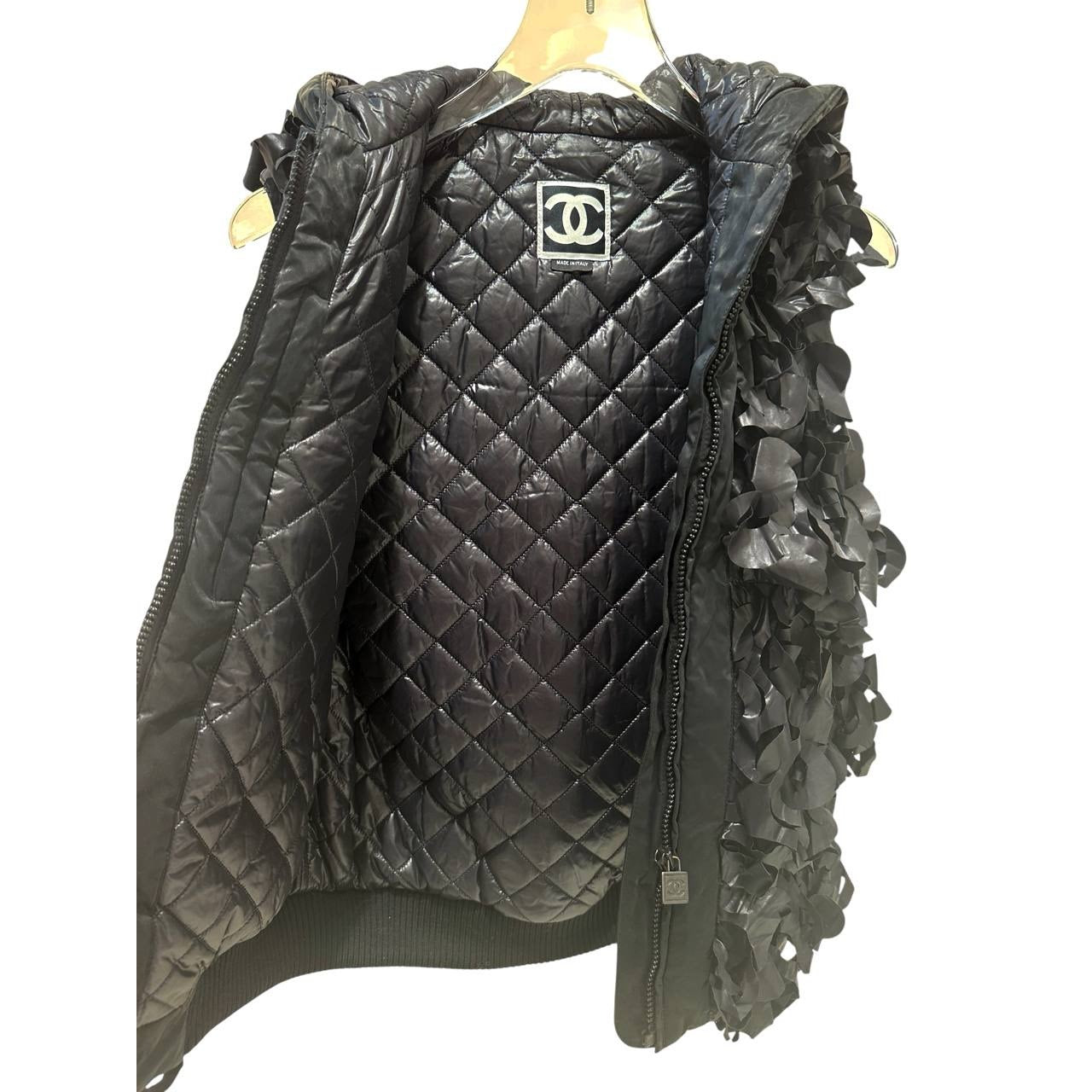 Chanel Navy Quilted  Decorative Appliqué Vest Sz.38 Pre-owned