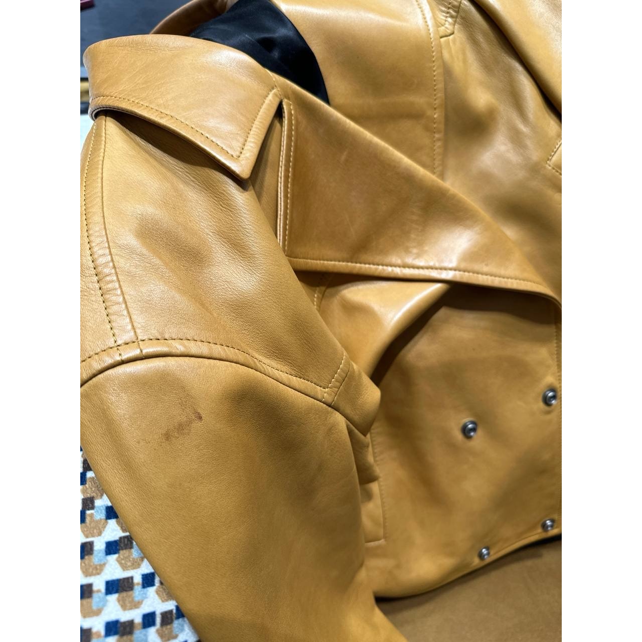 Saint Laurent Women's Brown Leather Double Breasted Jacket Pre-owned