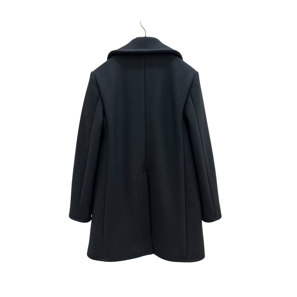 Celine Black Double-Breasted Wool Coat, Size 38  Pre-owned