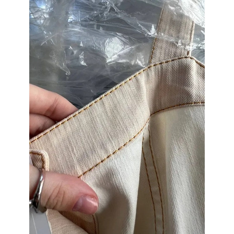 Chanel White Denim Sundress with Gold Buttons Sz.34 Pre-owned