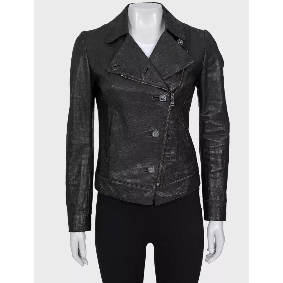 Dolce & Gabbana Black Leather Jacket EU 36 / S pre-owned