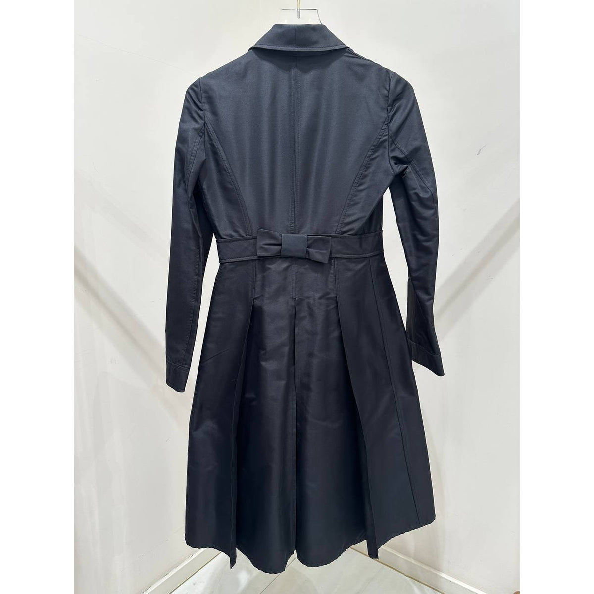 Valentino Black Silk Trench-Style Coat Dress Sz.6 Pre-owned
