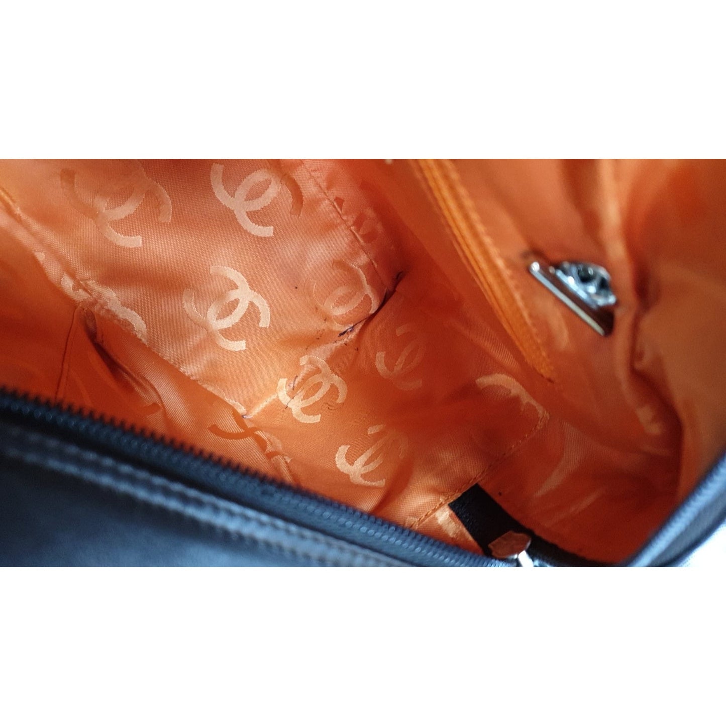 CHANEL Cambon Ligne Reporter Quilted Brown Lambskin Bag Pre-owned