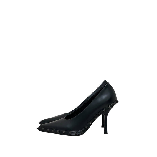 Valentino Garavani Rockstud 100 Leather Heels Pumps Black 38.5 pre-owned