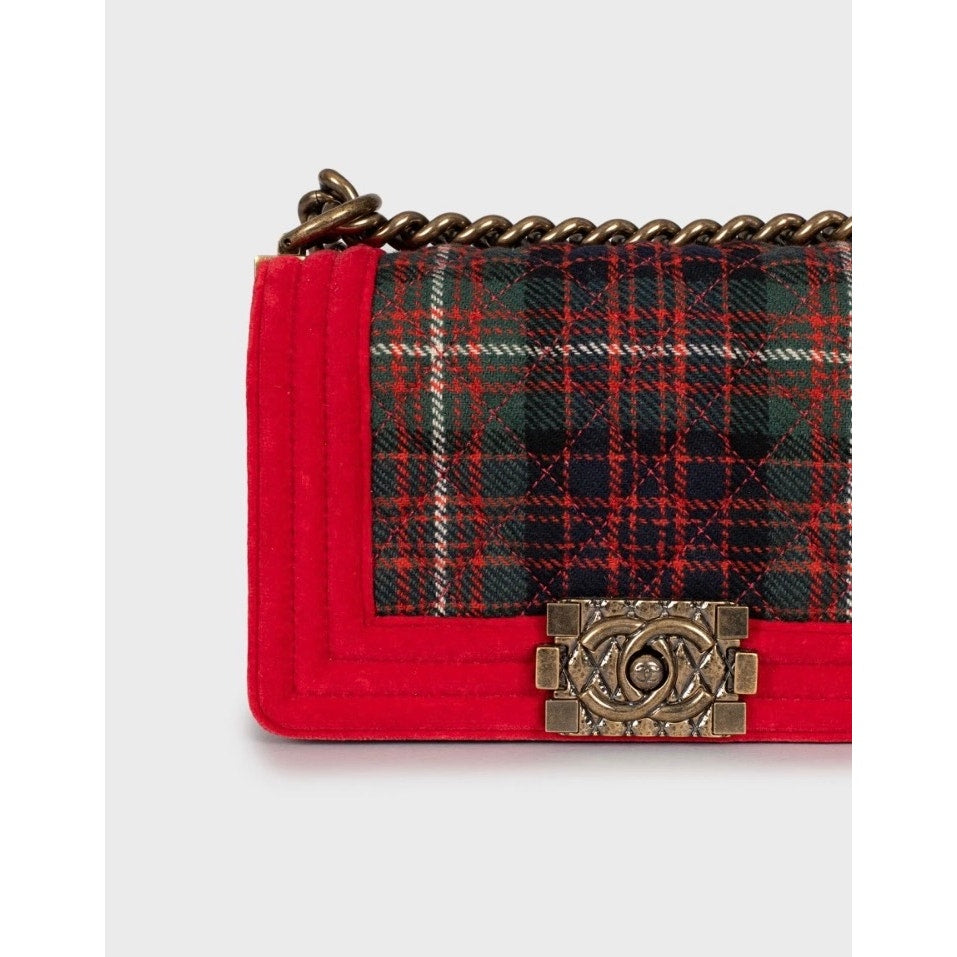Chanel Paris-Edinburgh Small Tartan Boy Bag Pre-owned