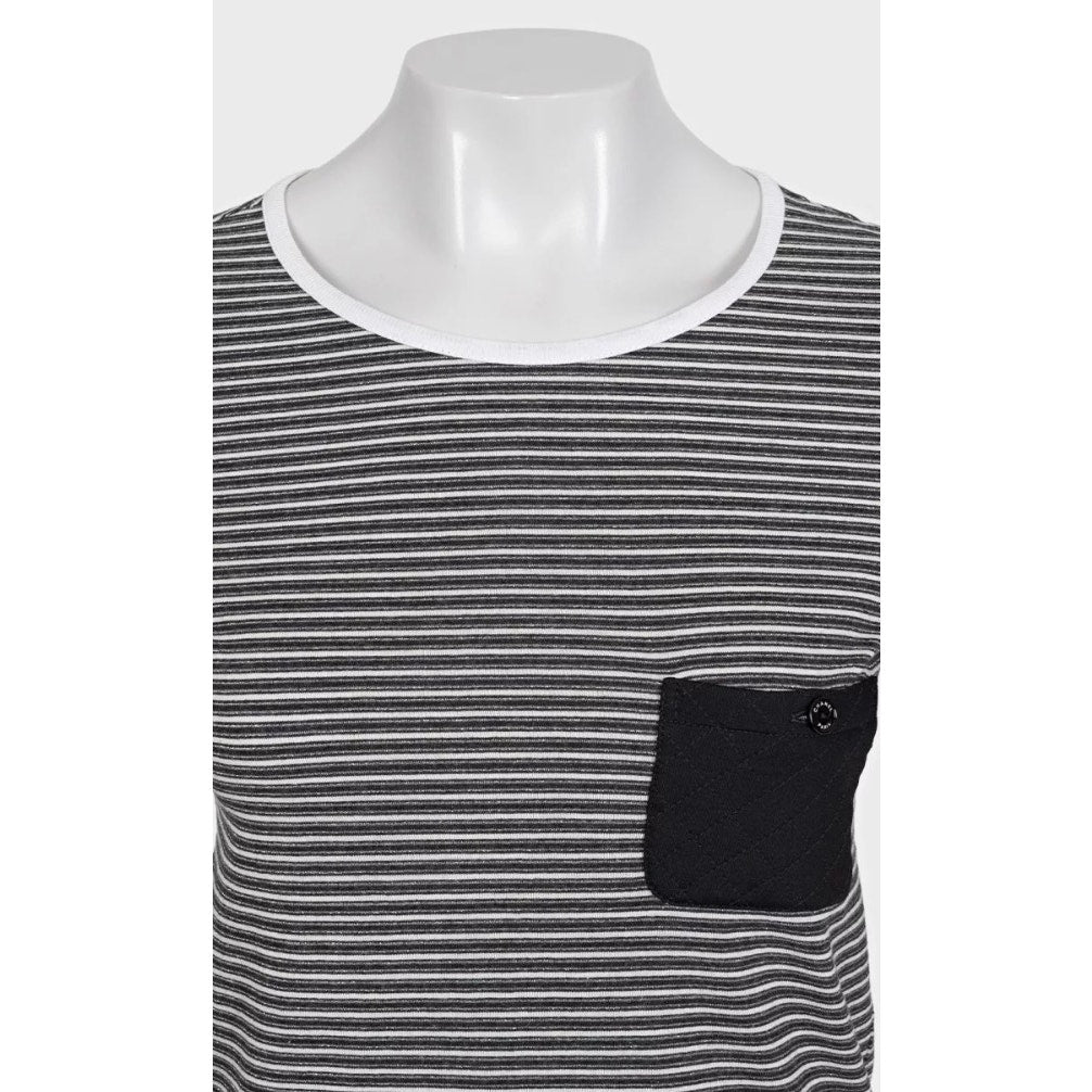 Chanel 2015 Black White Striped Fitted T-Shirt FR 34 XS Pre-owned