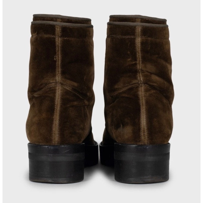Alexander McQueen Brown Velour Ankle Boots EU 36.5 Pre-owned