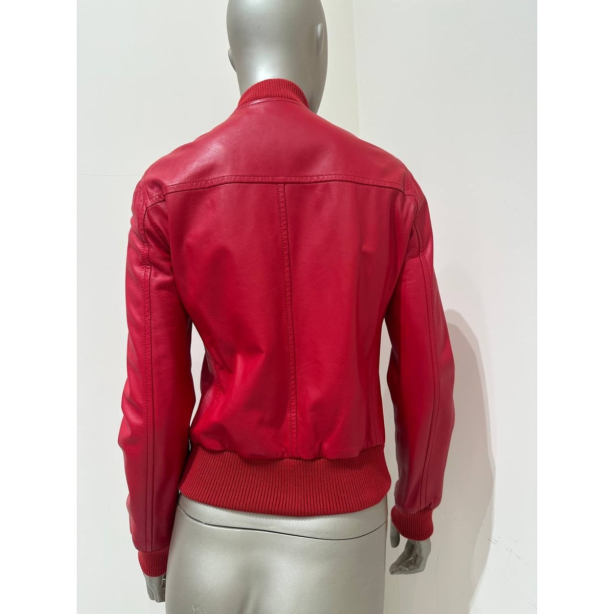 Dolce & Gabbana Red Lambskin Bomber Jacket, IT 40 Pre-owned