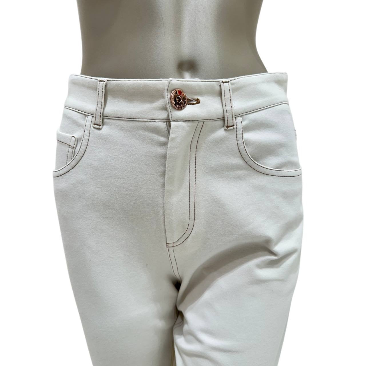 Brunello Cucinelli Ecru Cotton Pants Size 38
