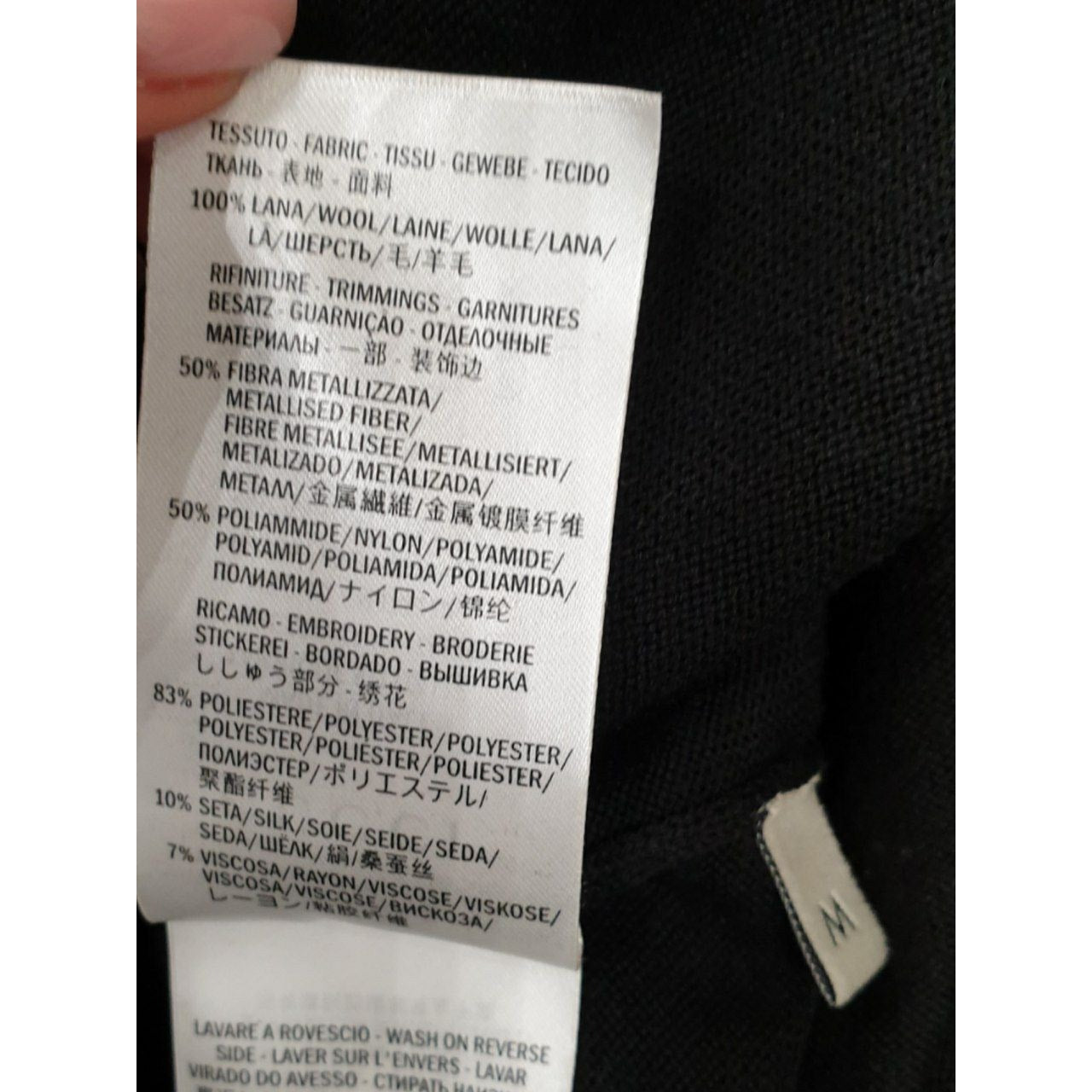 Gucci Black Merino Wool Ruffle Bow Sweater - Sz.M Pre-owned