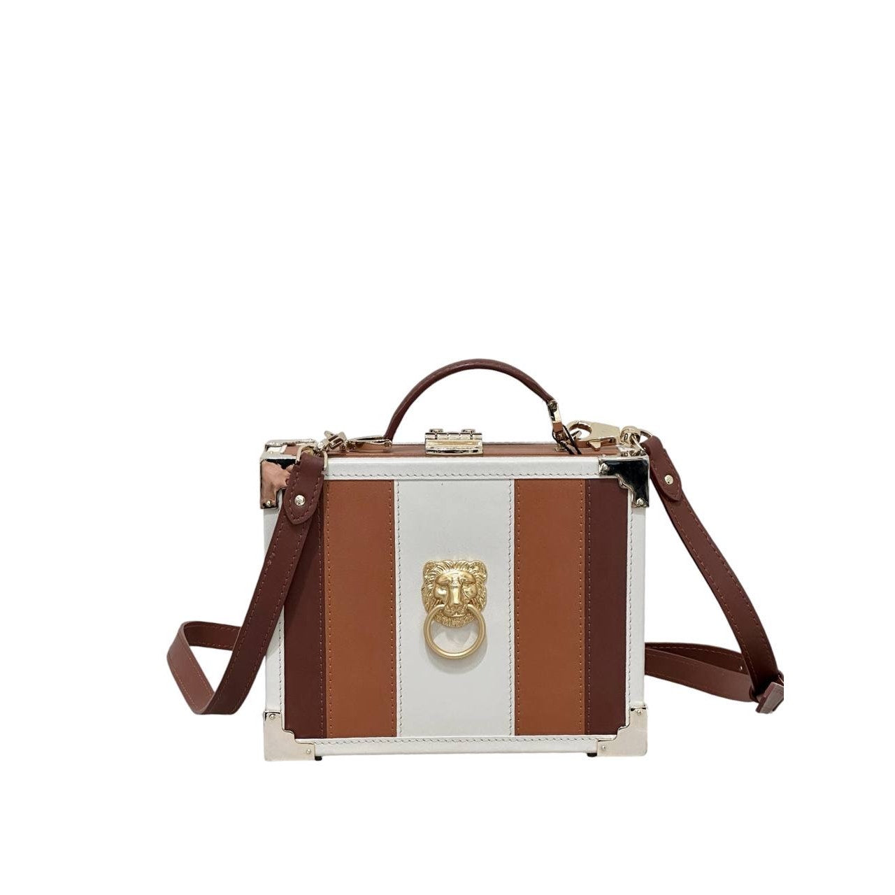 Aspinal of London Lion Head Box Trunk Crossbody Bag pre-owned