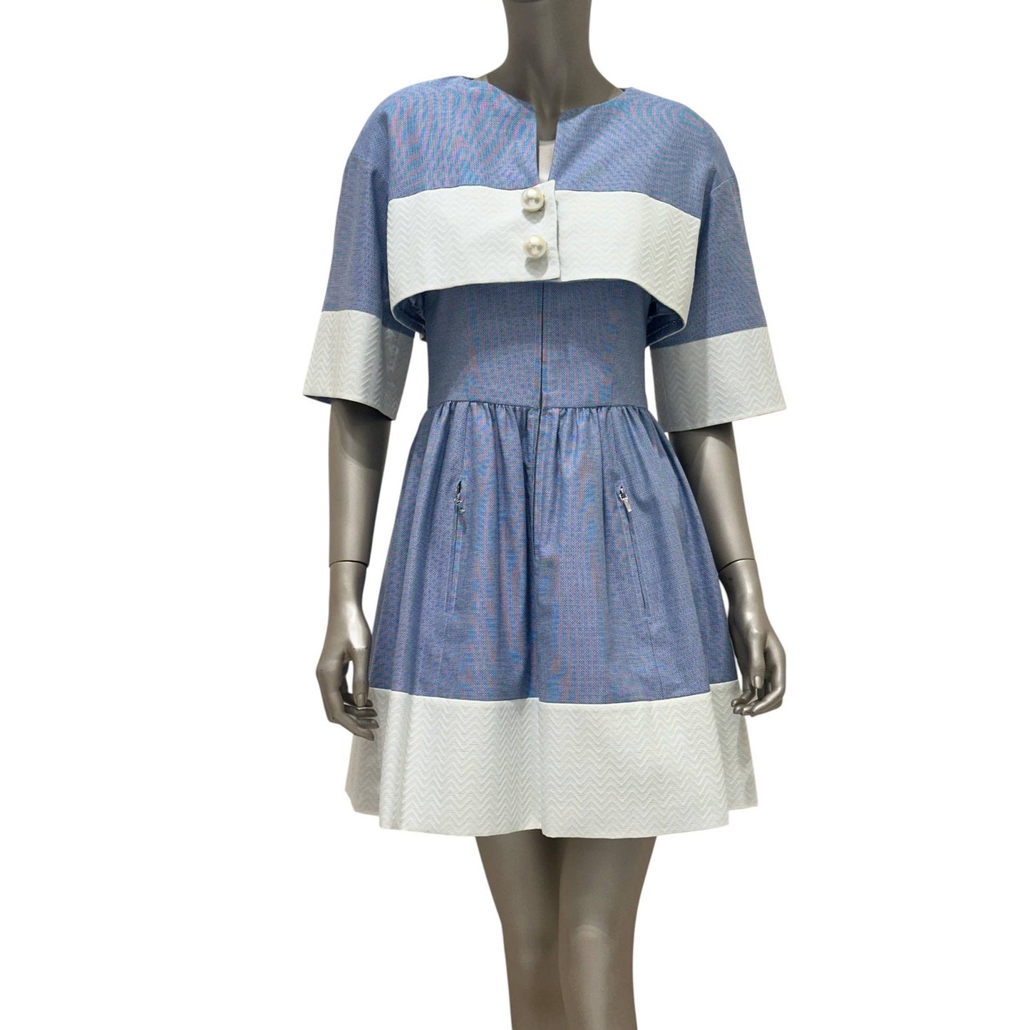 Chanel Blue Dress with Cape – Spring 2013 Collection – Sz. 36 Pre-owned