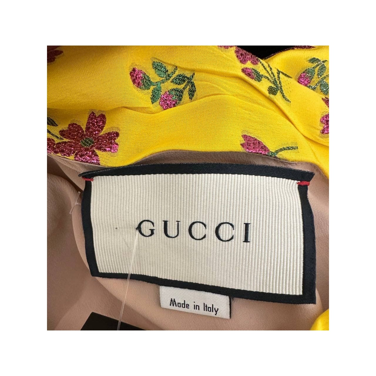 Gucci SS2008 Yellow Floral One-Shoulder Dress Sz.42 Pre-owned