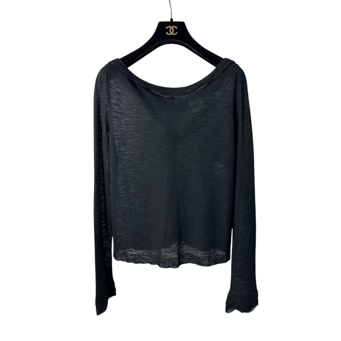 Chanel 2011 Black Viscone Top Sz.36 Pre-owned