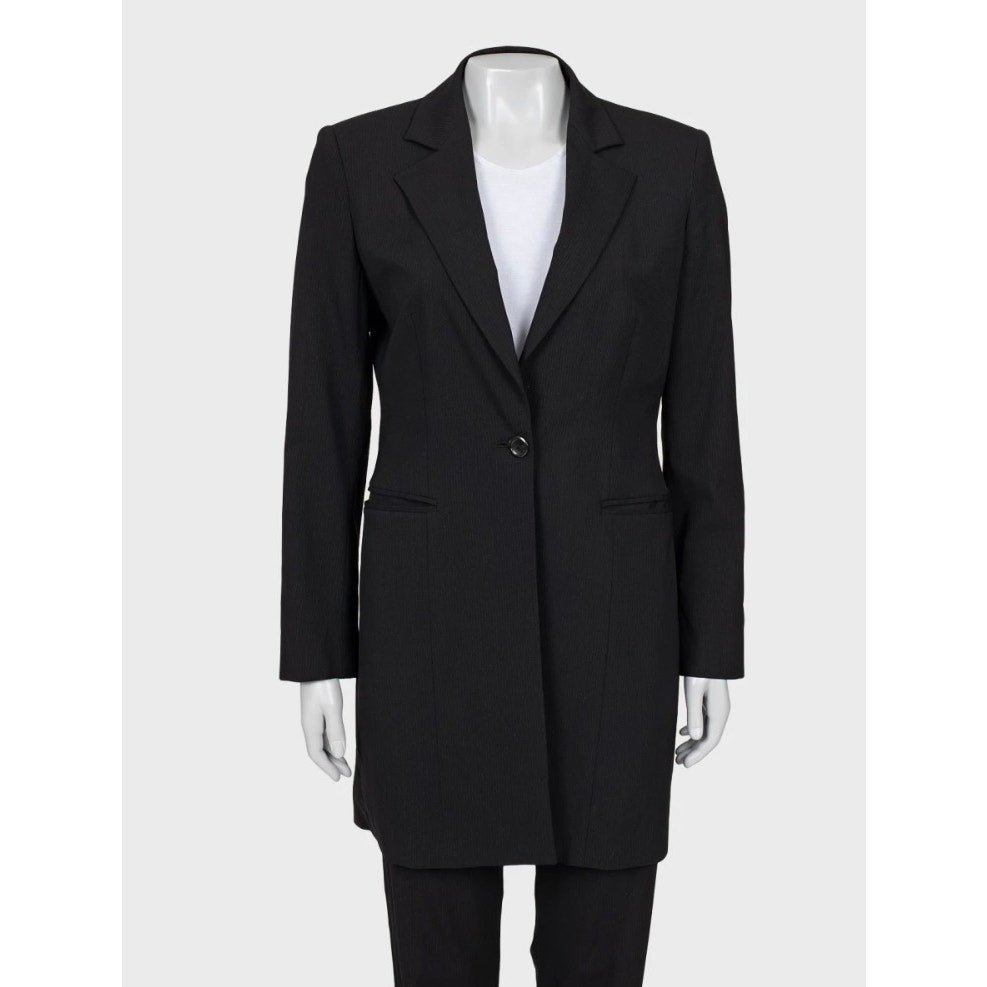 Gianfranco Ferre Black Striped Wool Suit Sz.42/L pre-owned