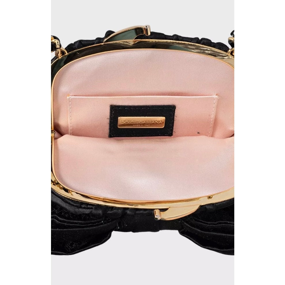 Dolce & Gabbana Black Textile Crystal Clutch Pre-owned