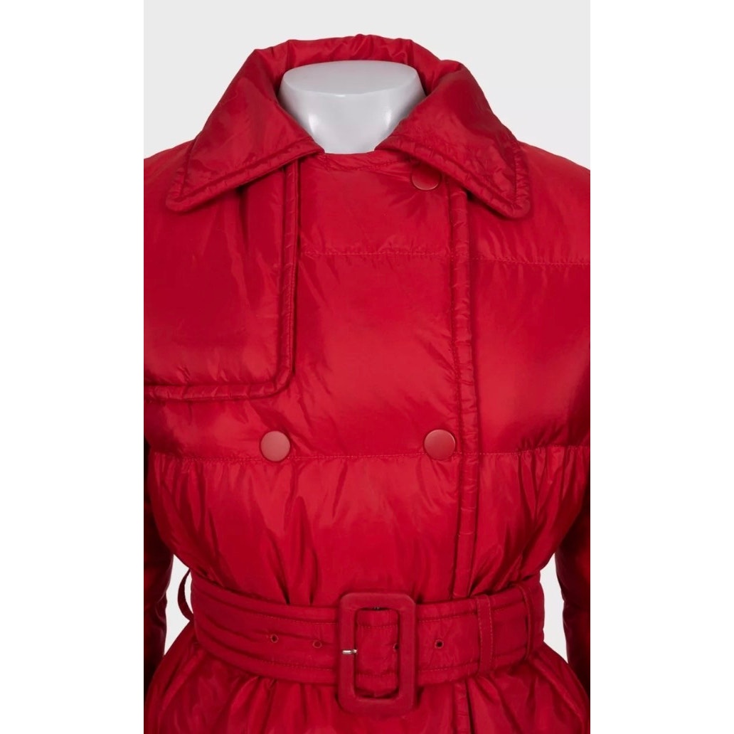 Prada Red Fitted Down Jacket Winter Coat Sz 38/XS Pre-owned