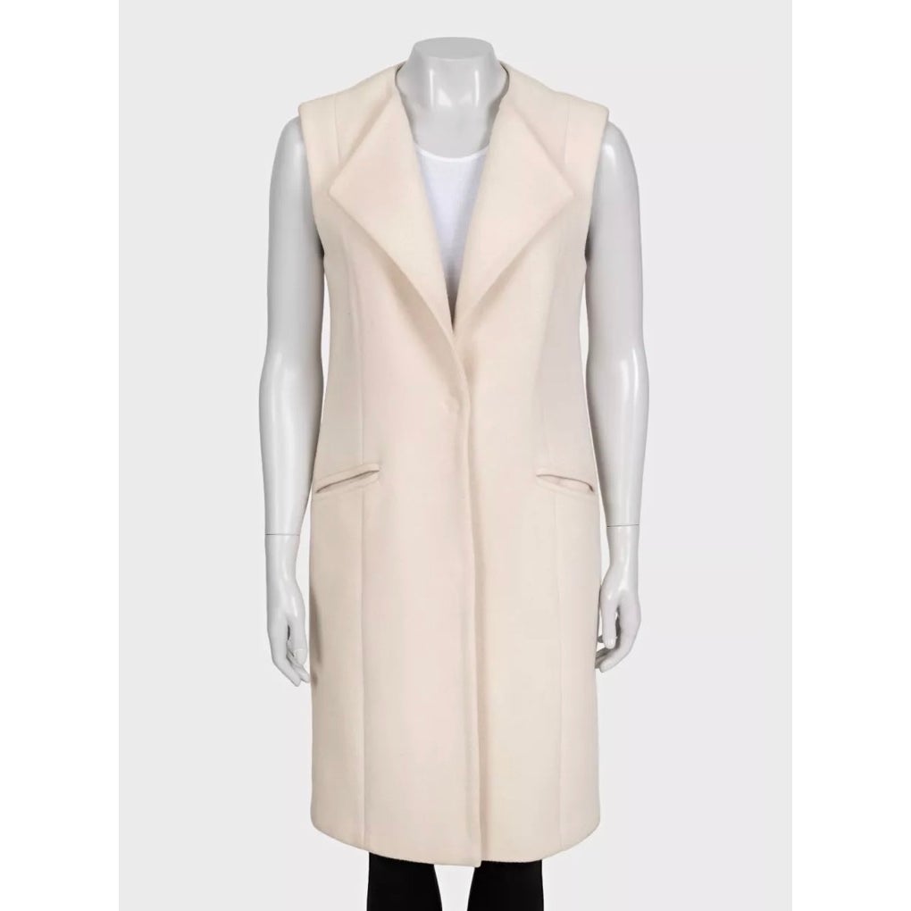 Roberto Cavalli Class White Longline Vest - Size M Pre-owned