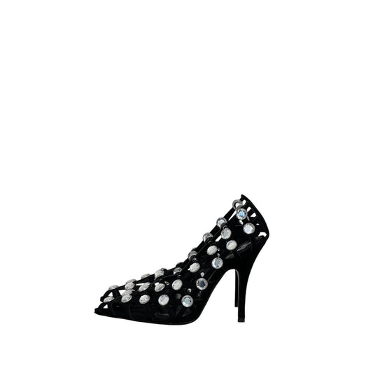 NWOB The Attico 'Grid' Pump Black Silver Heels Sz.38.5 pre-owned