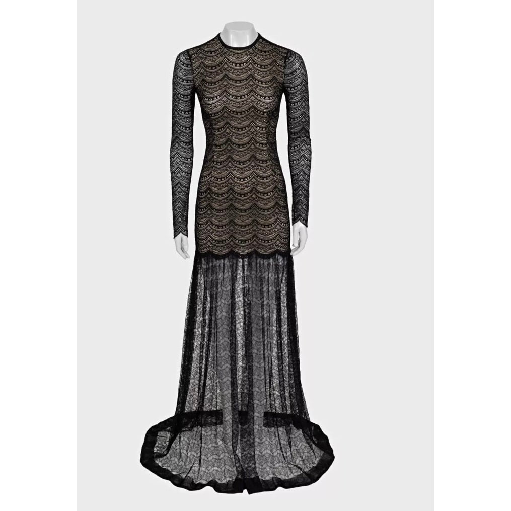 Alessandra Rich Black Maxi Dress Sz.40 Pre-owned
