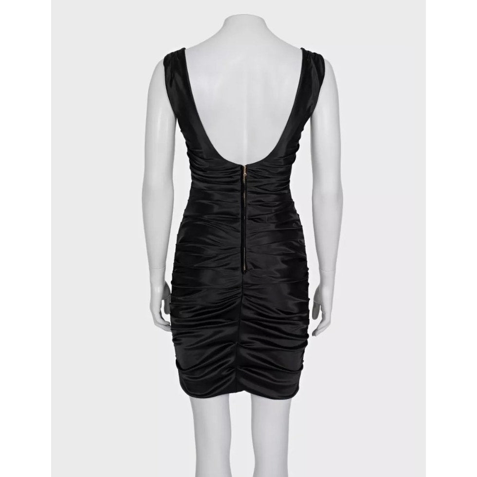 Dolce & Gabbana Black Draped Mini Dress - IT40/S pre-owned