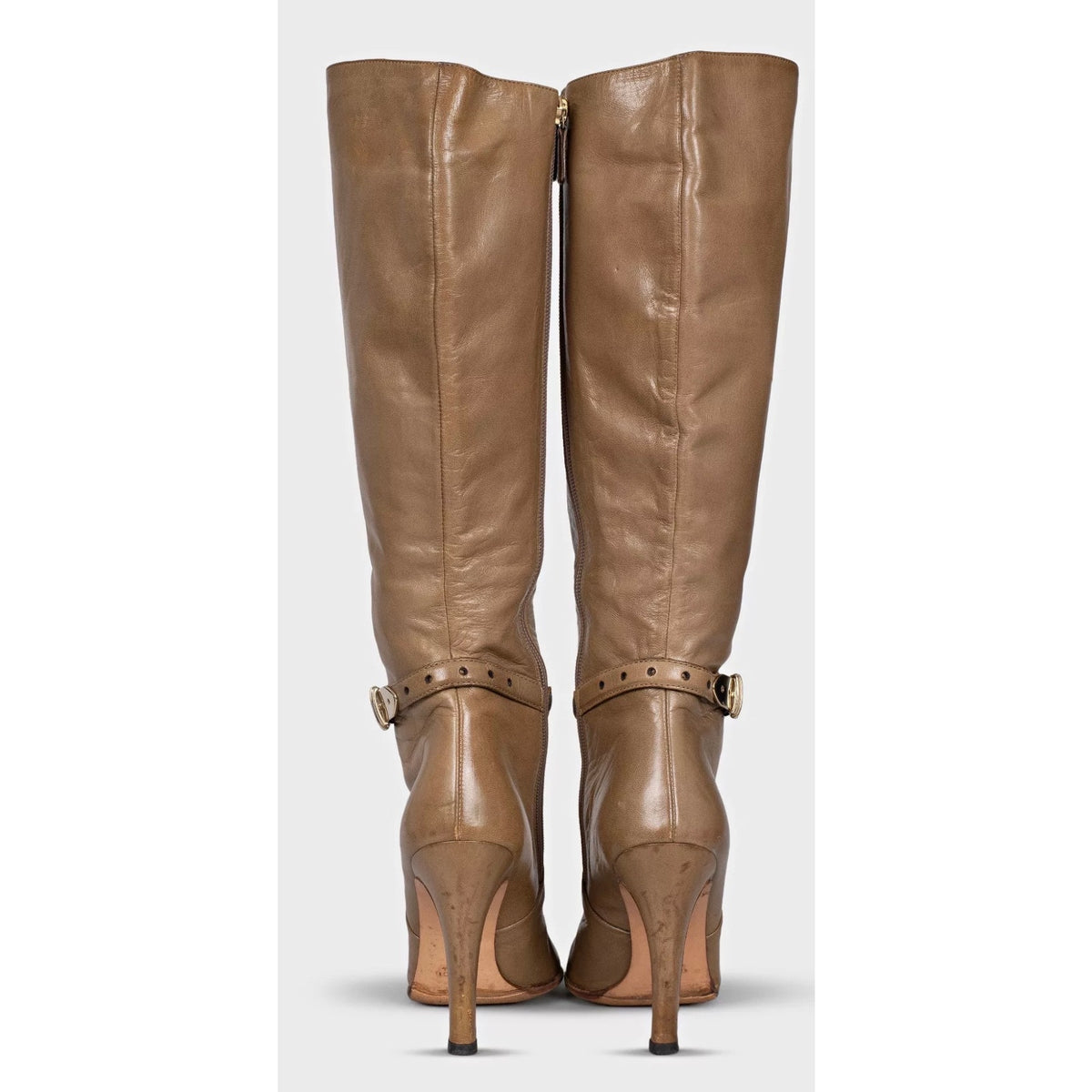 Gucci Green Leather Heeled Boots, Size 37 EU Pre-owned