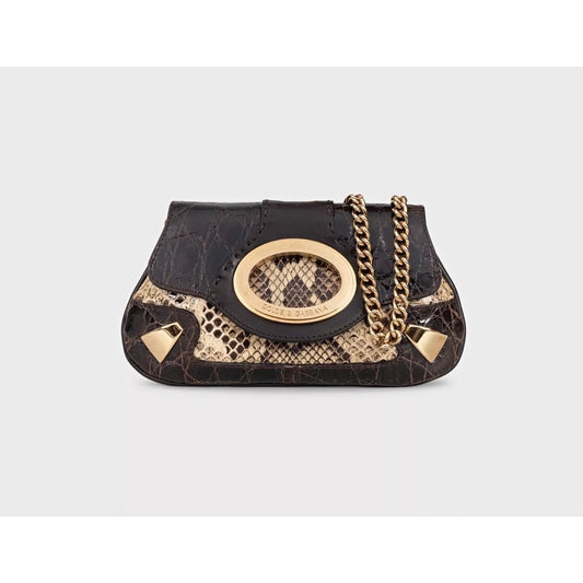 Dolce & Gabbana Brown Python Print lambskin Leather Crossbody Bag pre-owned