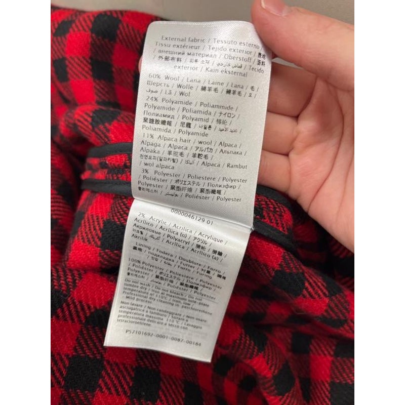 Red Valentino Checked Double-Breasted Wool Blend Coat Sz.38 Pre-owned