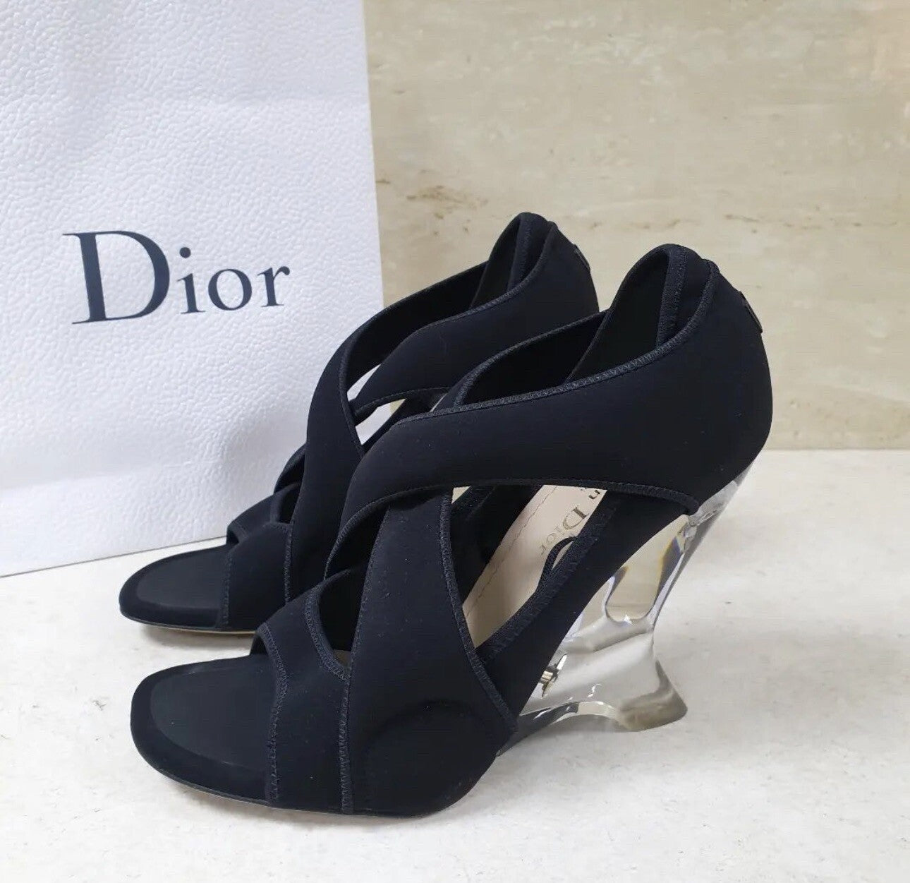 Christian Dior Neoprene Strappy Sandals sz.38