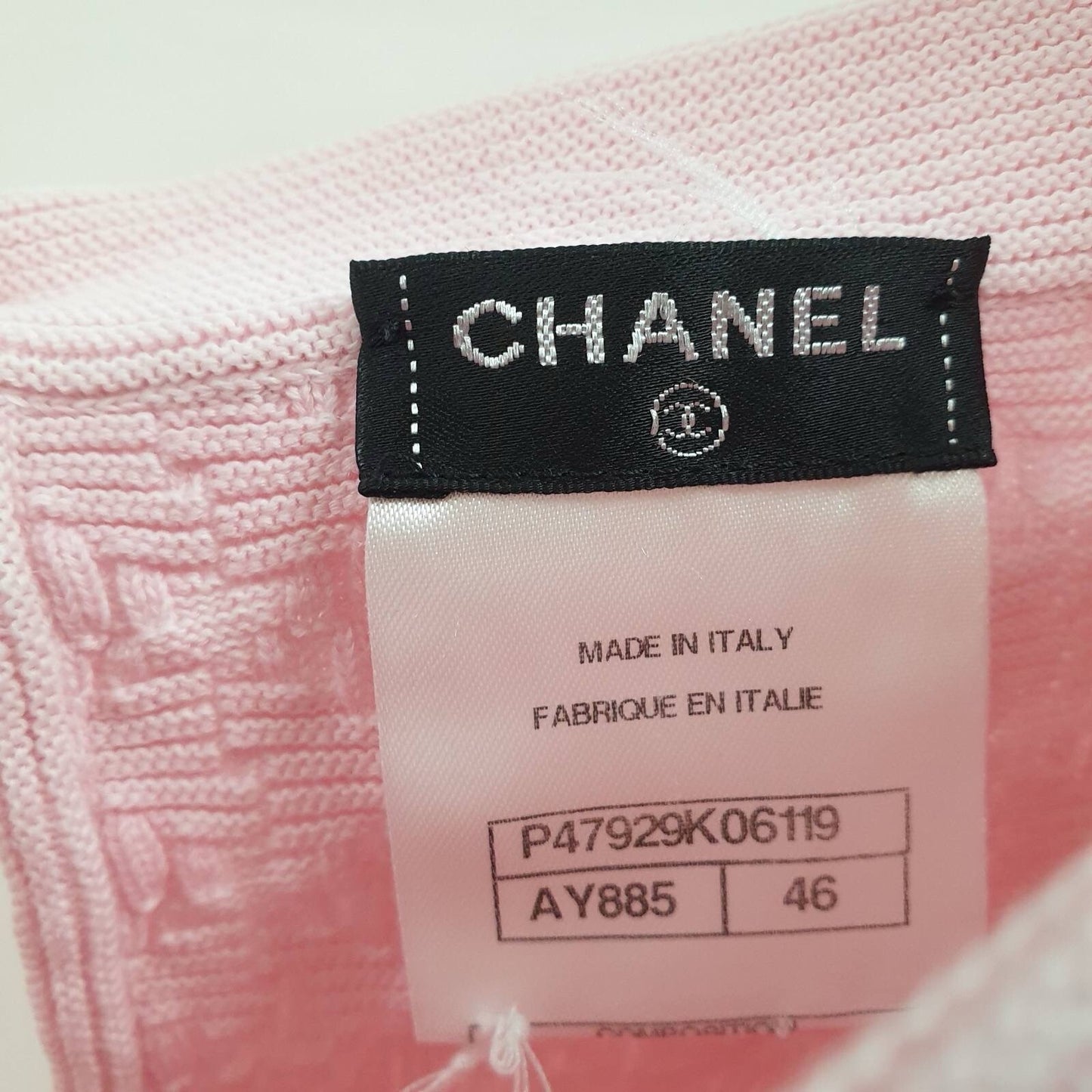 CHANEL 2014 Pink Cotton Dress Cardigan Suit Set  Sz.44-46