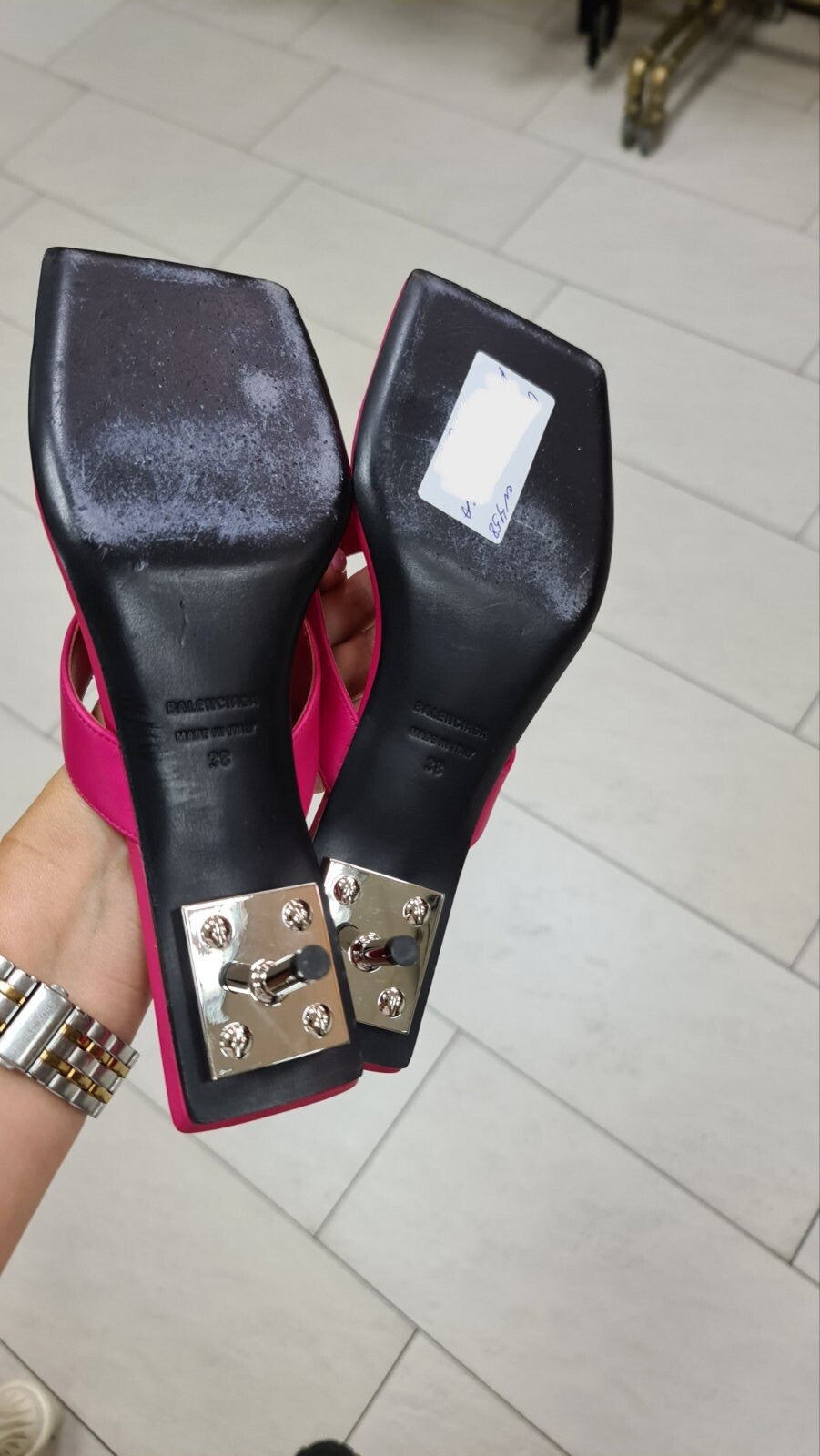 Balenciaga Pink Leather Mules  Sz.38
