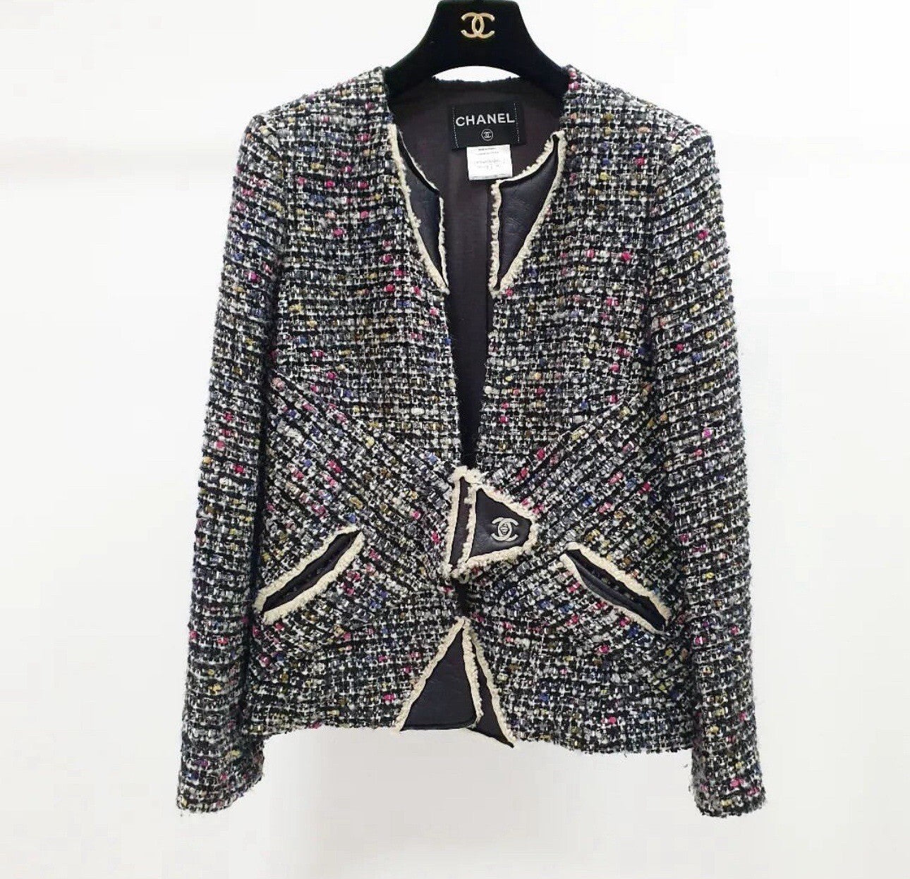 Chanel Tweed Shearling Blazer Jacket Sz.38