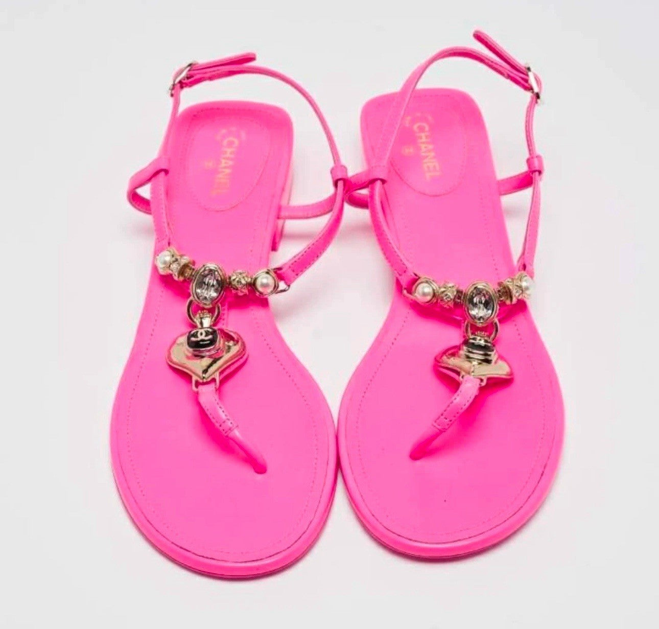 Chanel 2024 Hot Pink Thong Sandals  Sz.37,5