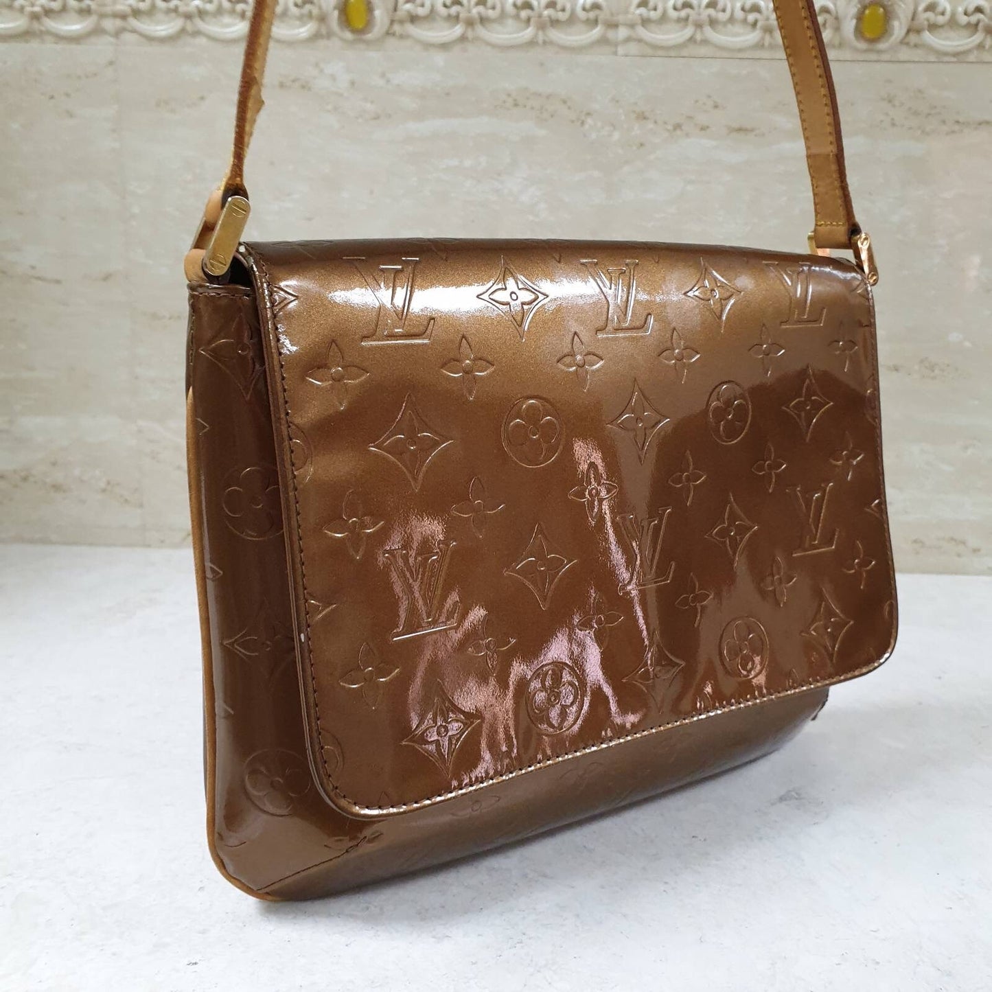 Louis Vuitton Brown Vernis Thompson Street Shoulder Bag