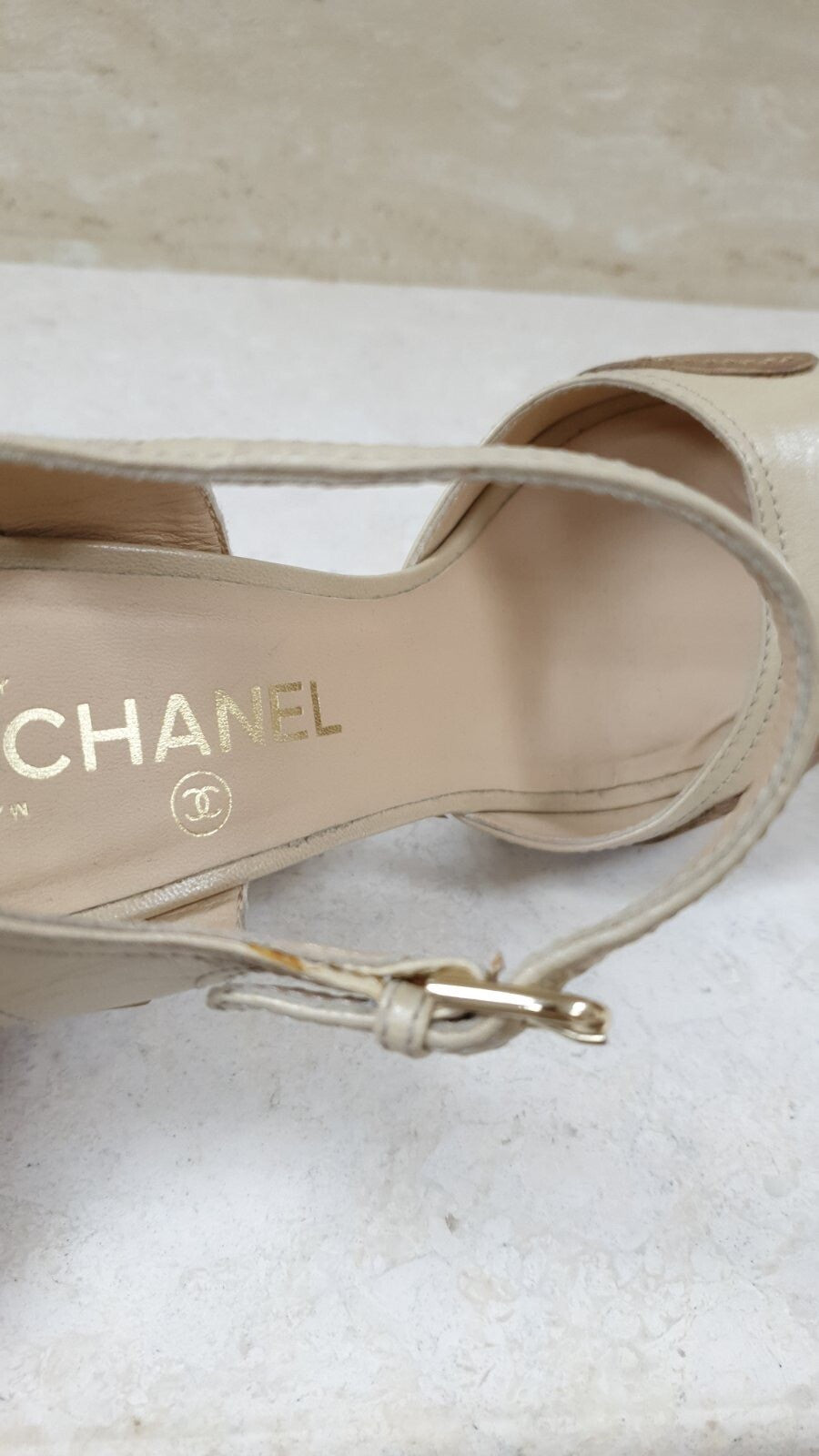 Chanel Beige Brown Slingback Sandal sz.40