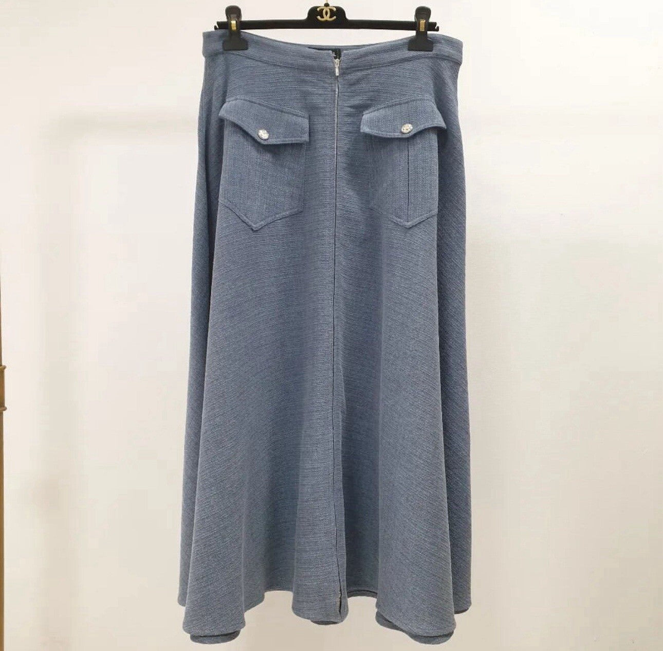 Chanel Two Pockets Flare Midi Skirt Size 44