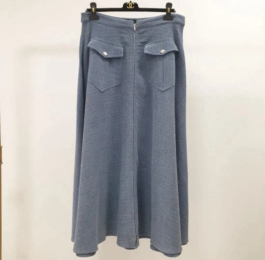 Chanel Two Pockets Flare Midi Skirt Size 44