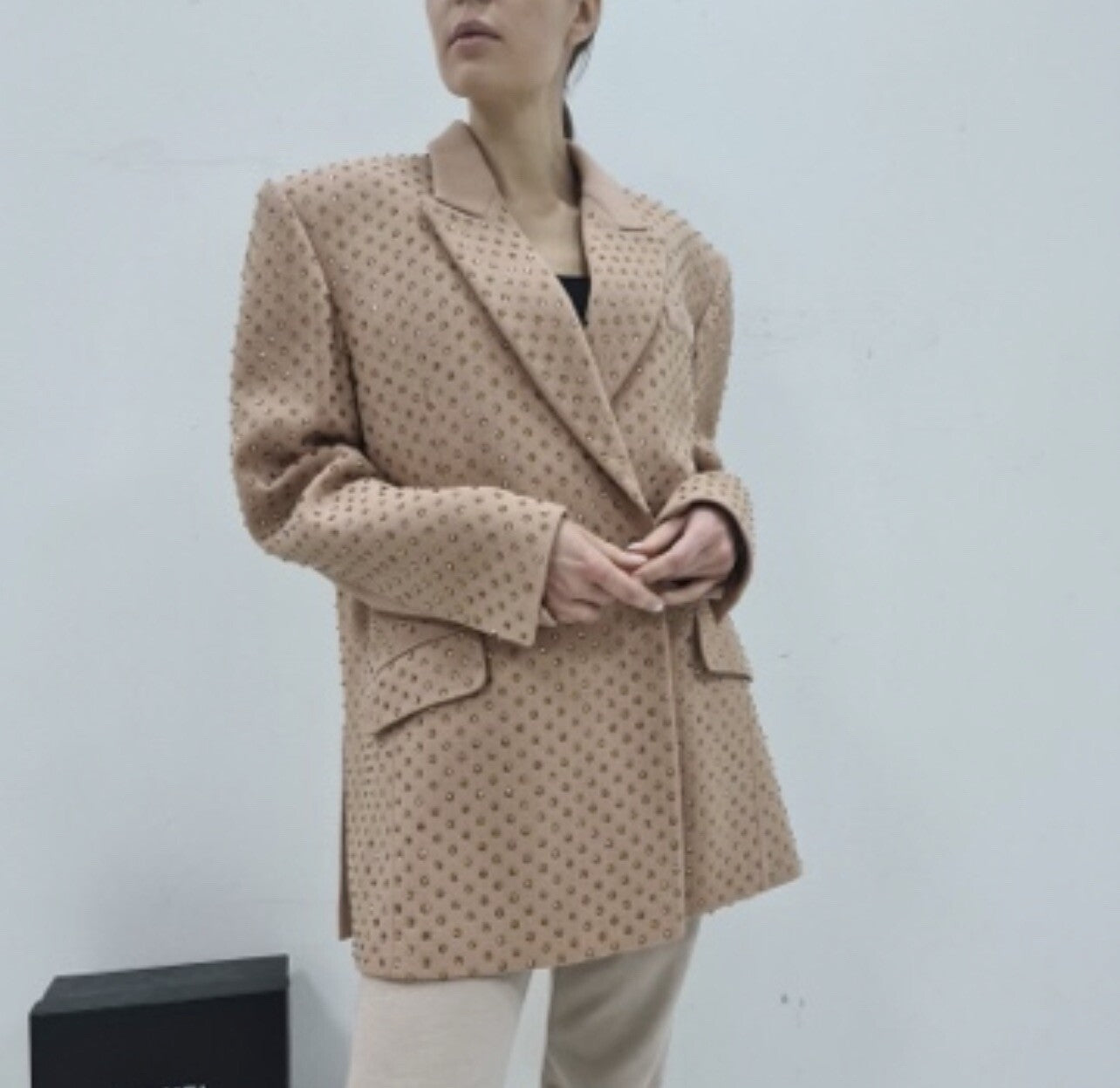 David Koma Crystal Embroidered Oversized Jacket Sz.S