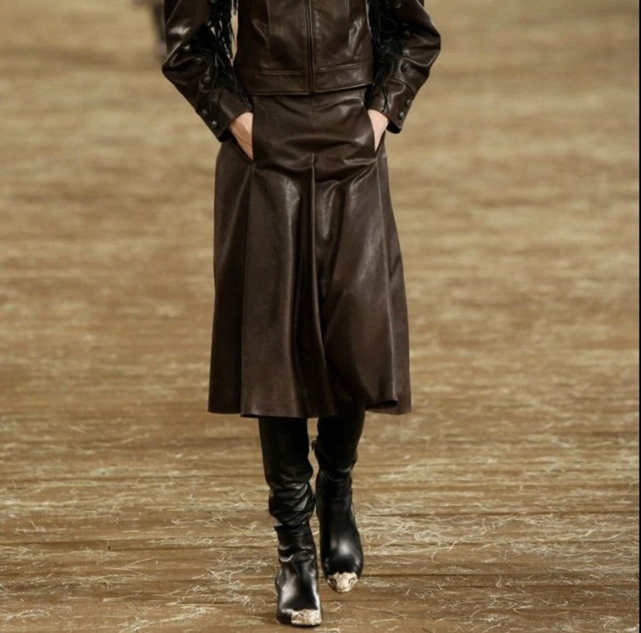 Chanel Black Leather Paris Dallas Metal Cap Toe Thigh High Boots/Bootie Sz. 36.5