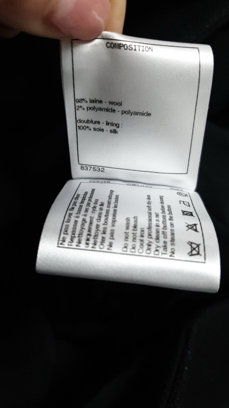 NWOT CHANEL 19A Black Wool Jacket Blazer  Sz.38