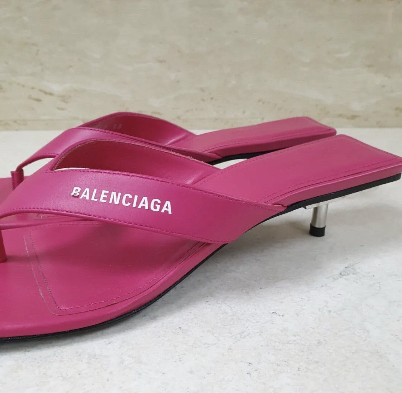 Balenciaga Pink Leather Mules  Sz.38