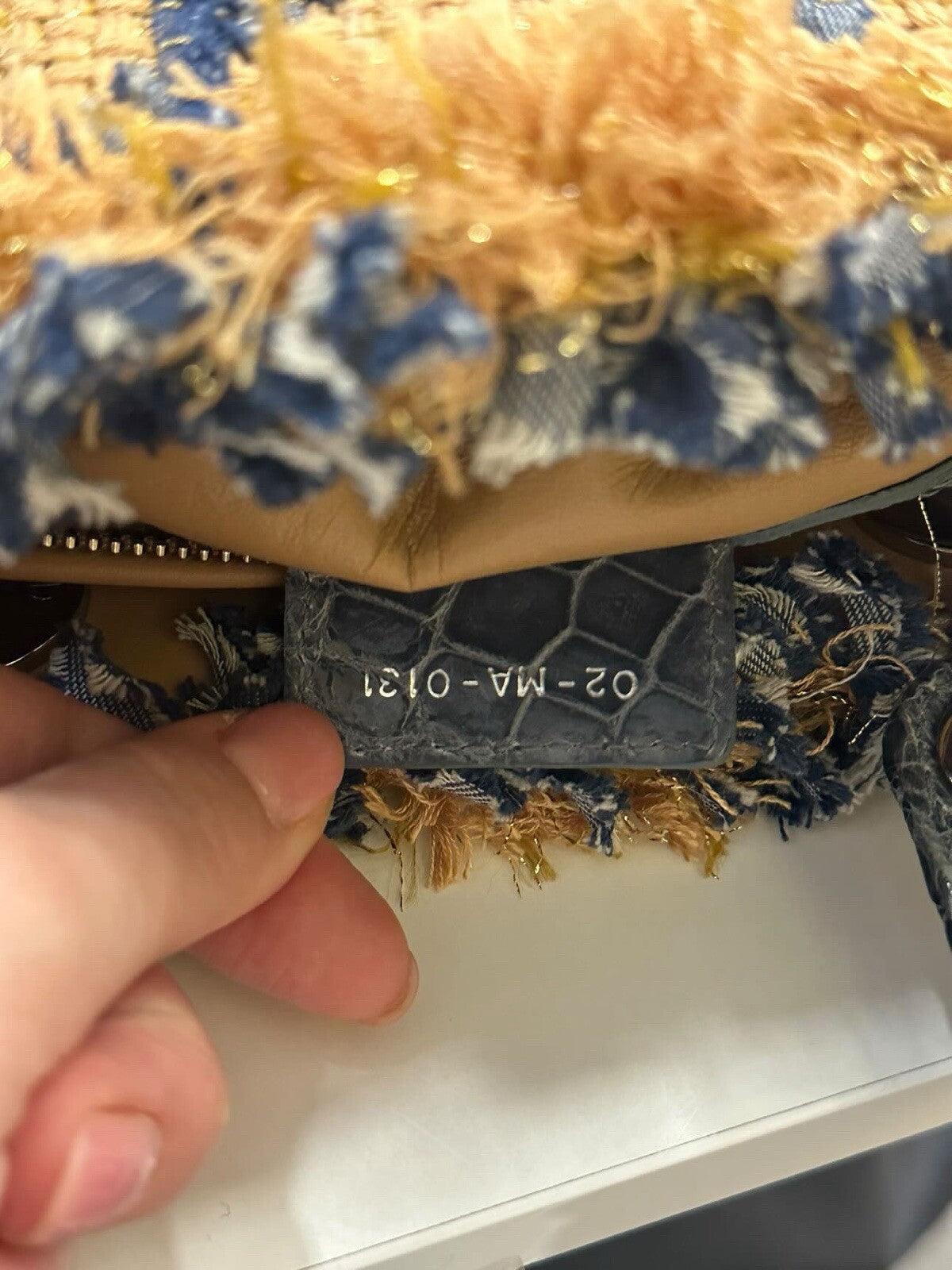 Dior Lady Dior Medium Tweed  Crocodile Handle Bag