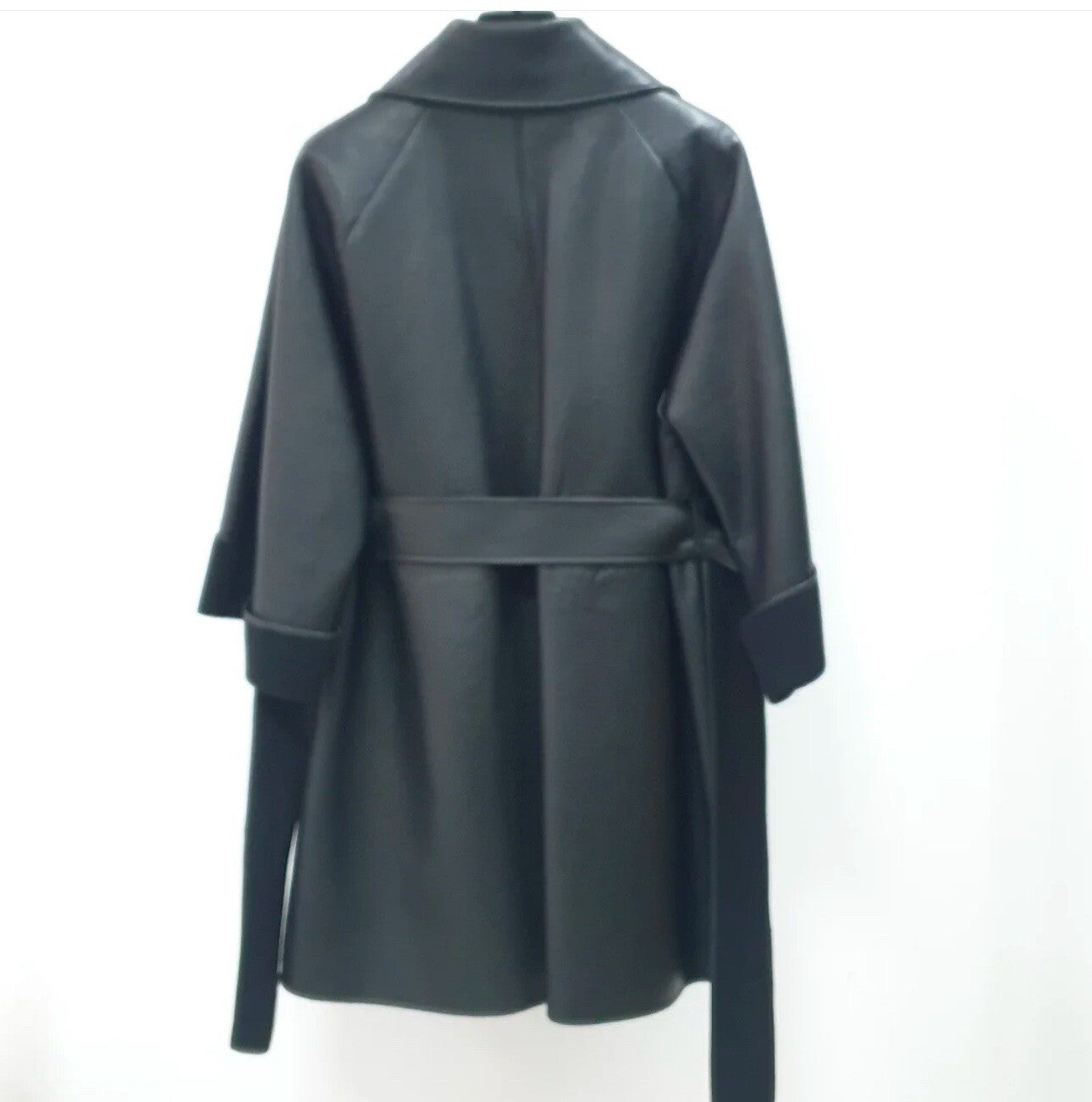 Bottega Veneta Black Leather Coat Sz.38