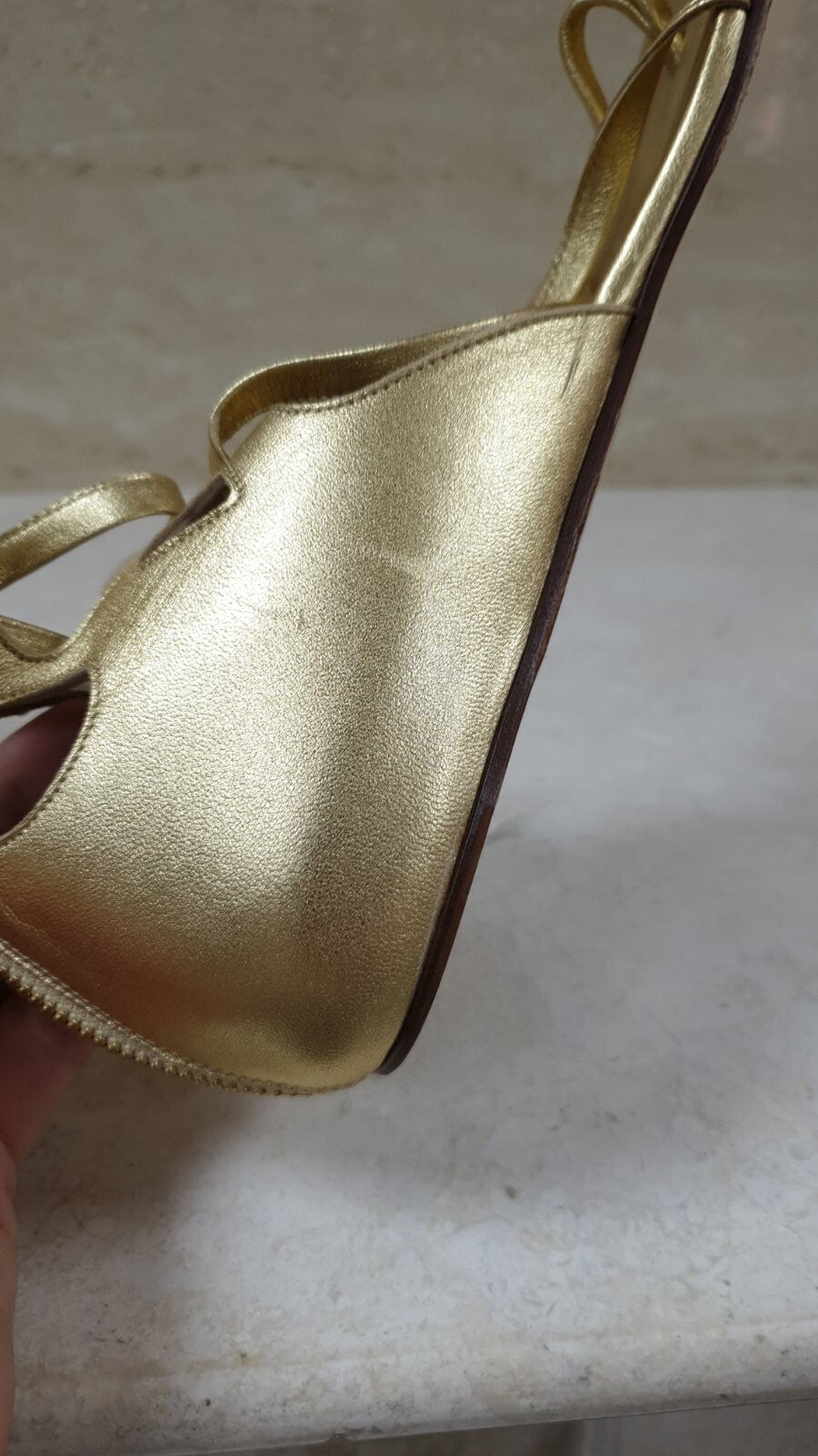 Chanel Gold Gladiator Sandals  Sz.38