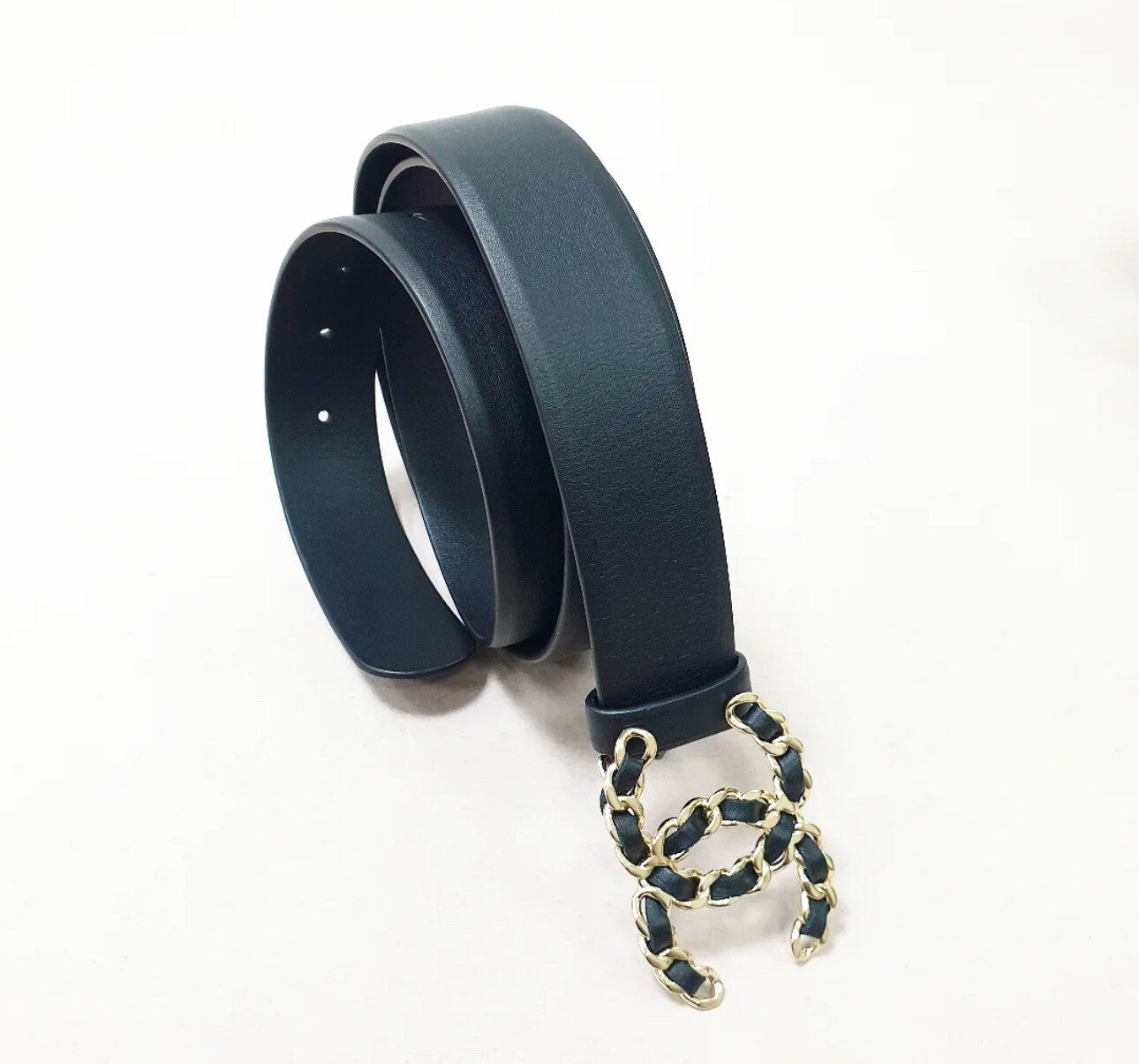 Chanel Black Lambskin Chain CC Belt