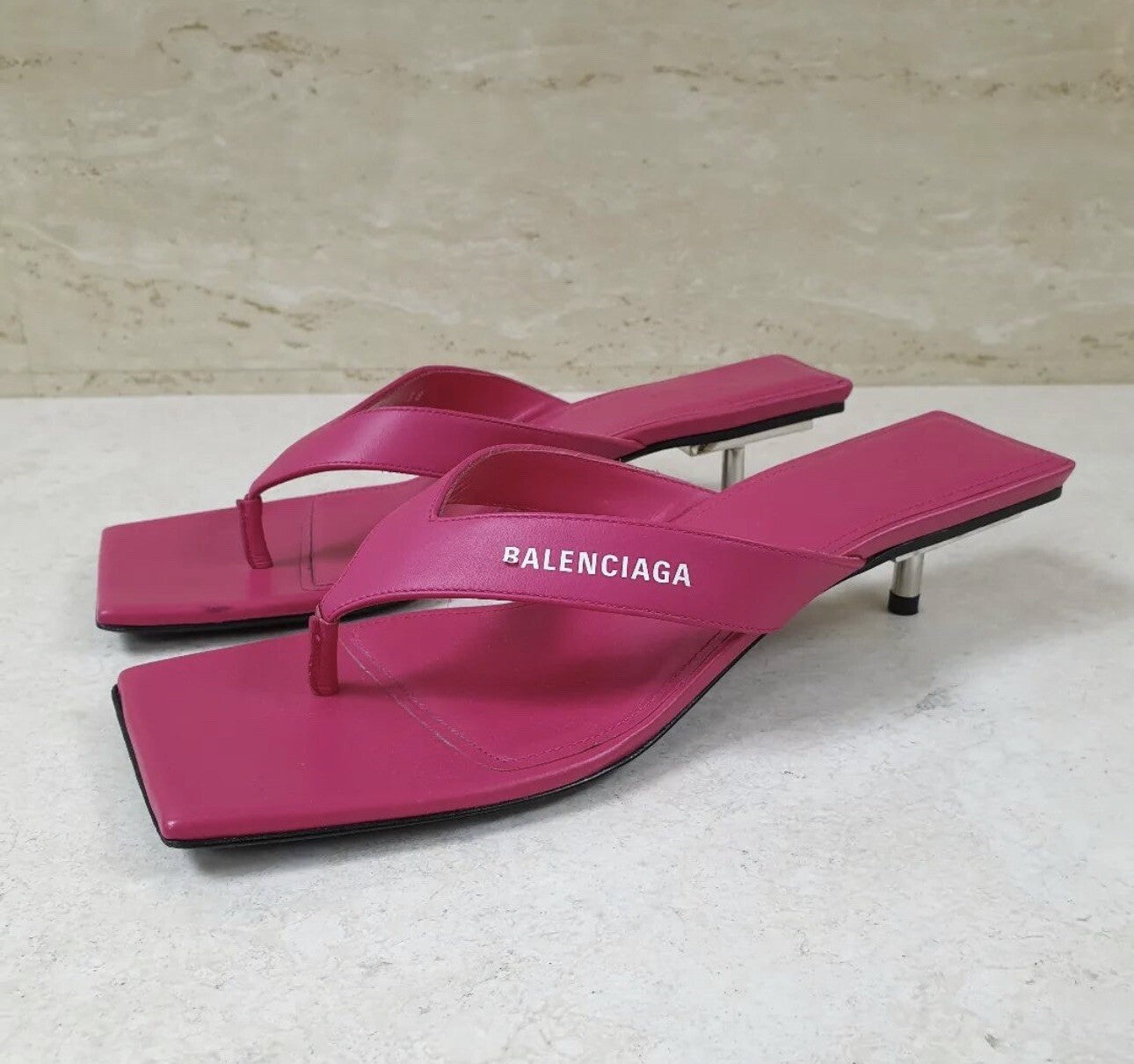 Balenciaga Pink Leather Mules  Sz.38