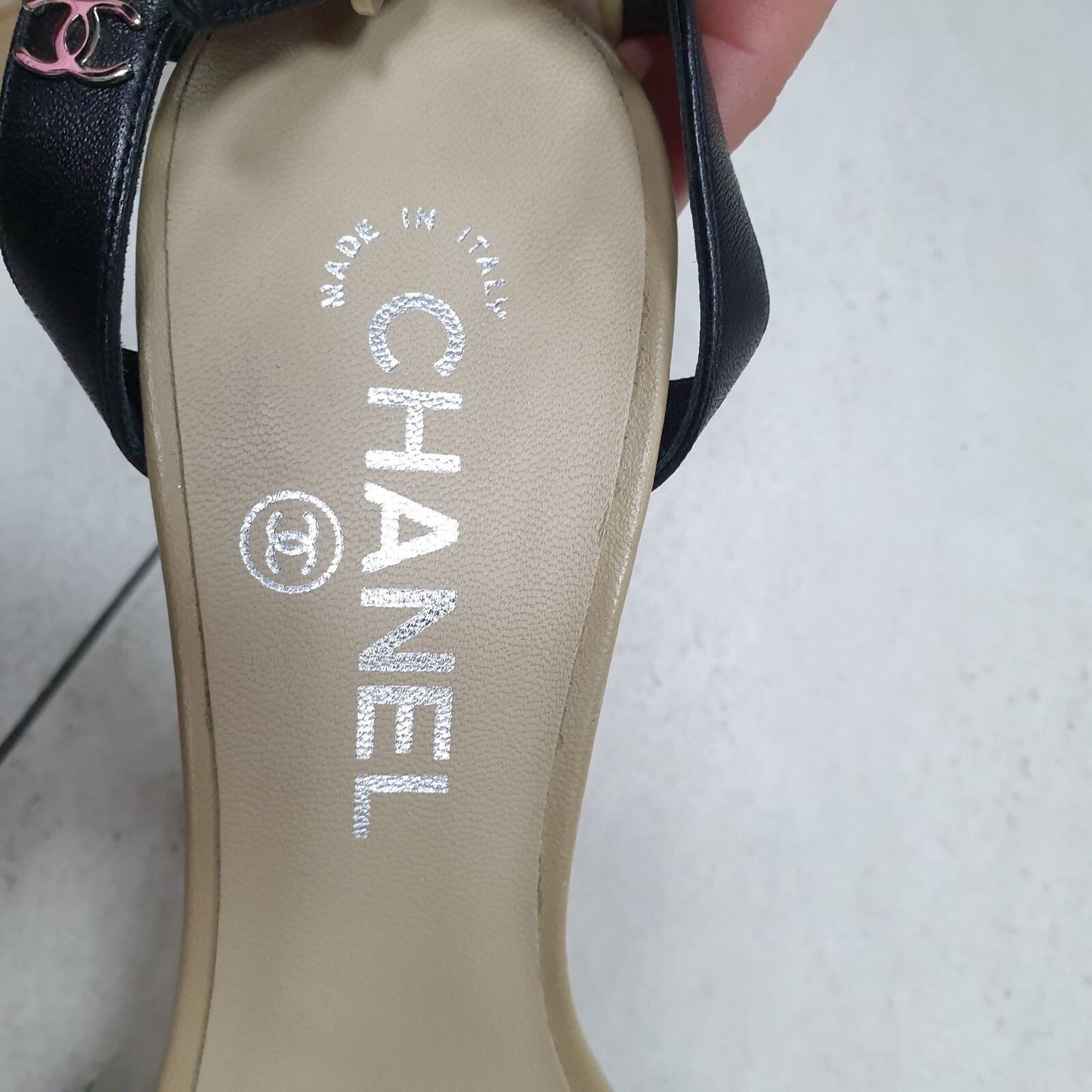 CHANEL 2012 BEIGE SAND CORAL HEEL SANDALS  Sz.37