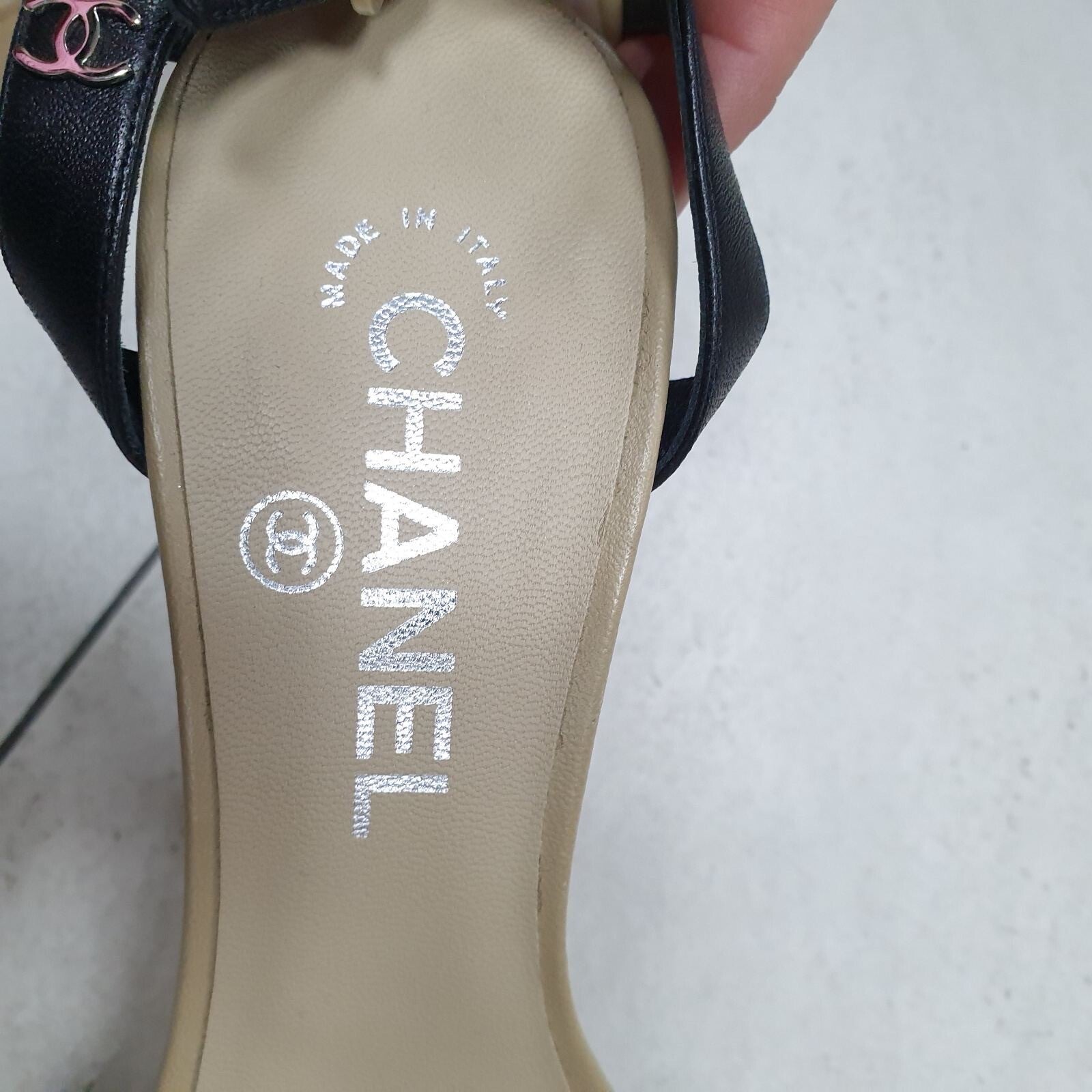 CHANEL 2012 BEIGE SAND CORAL HEEL SANDALS  Sz.37