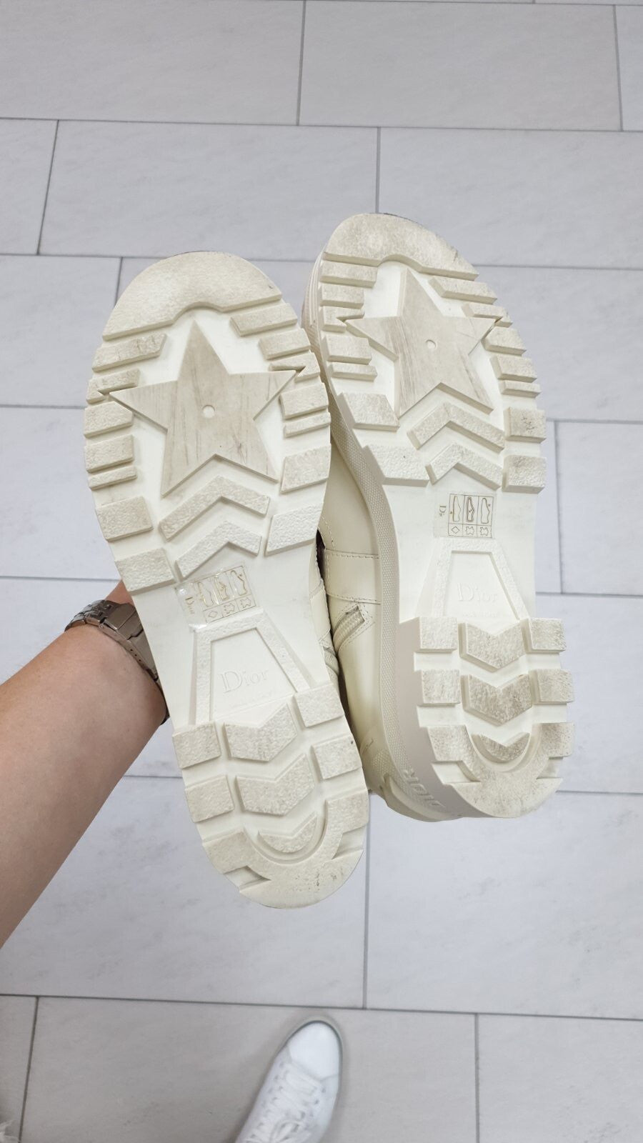 Dior White Iron Leather Tall Boots sz. 38