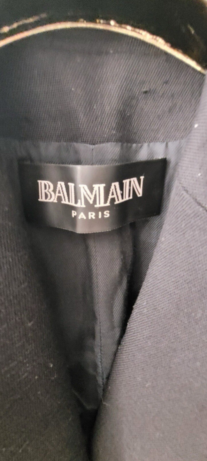 BALMAIN Black Wool one-button wool blazer Sz.38